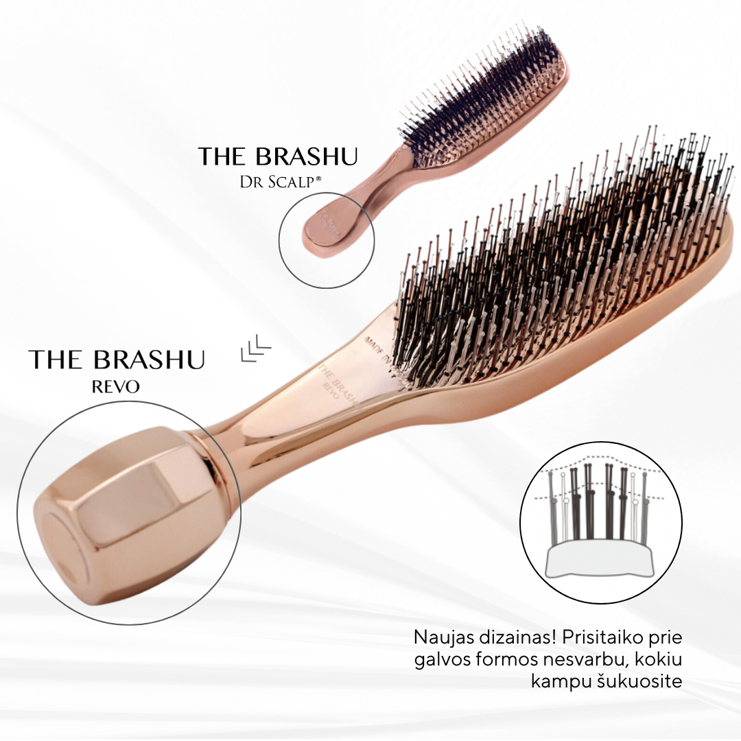 Dr. Scalp THE Brashu Šukos REVO. Naujos kartos plaukų šukos Dr. Scalp
