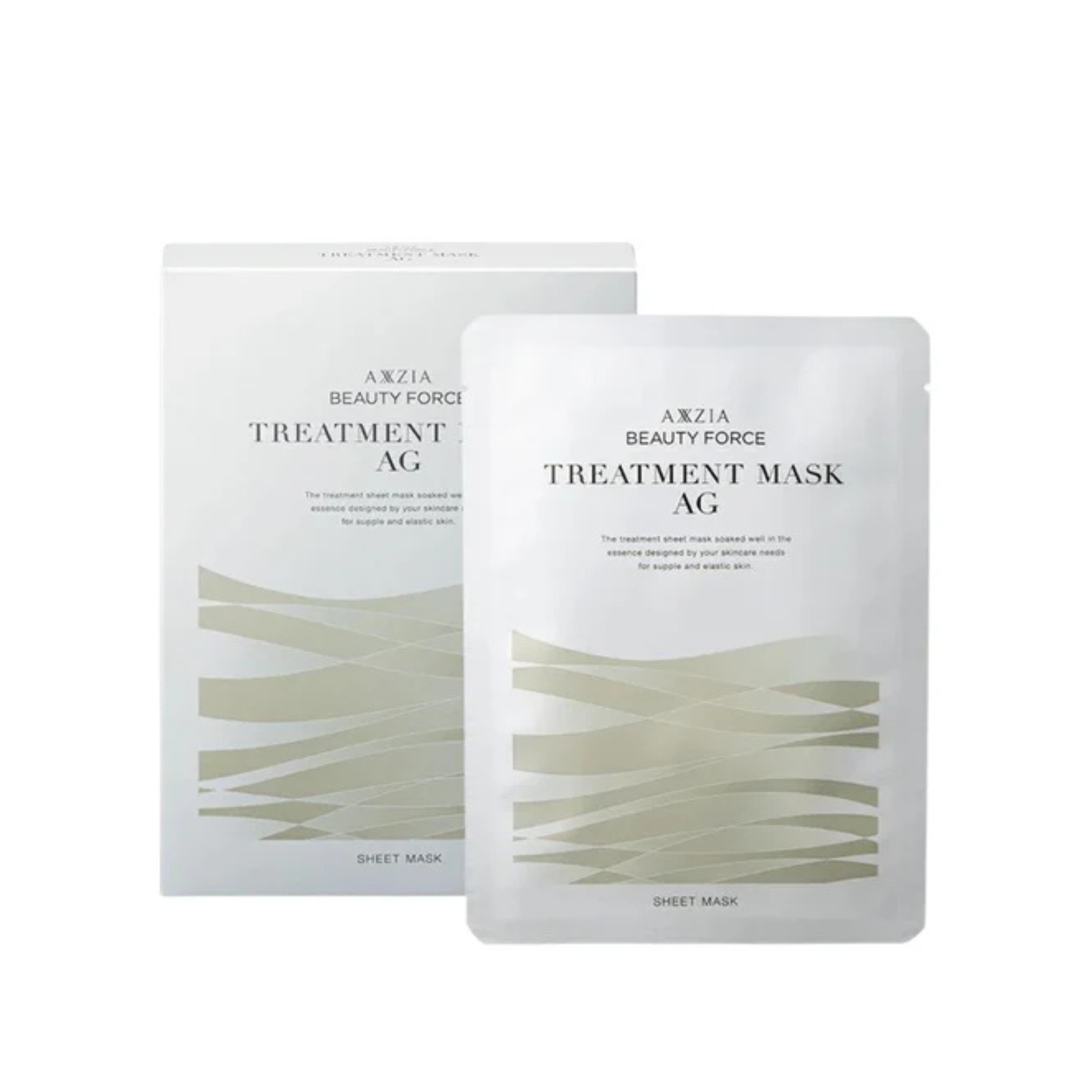 AXXZIA Beauty Force Treatment Mask AG – Japanese Firming Sheet Mask with Marine Peptides and Astaxanthin, 7 pcs. × 25 ml
