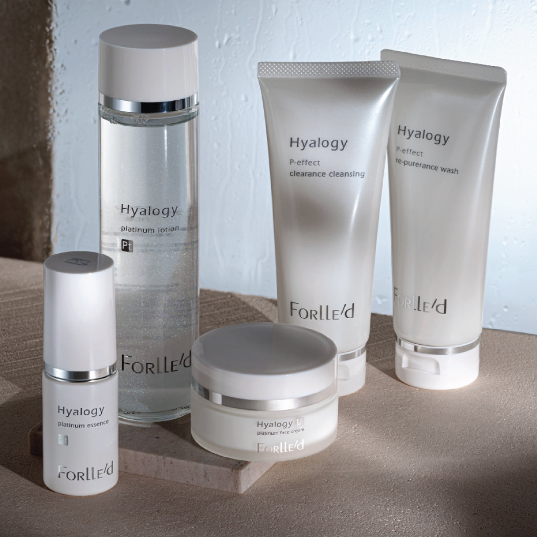 Hyalogy Platinum Face Cream. Jauninantis kremas su jonizuota platina ir Hyalogy platinum lotion odos priežiūros rinkinys Forlle&