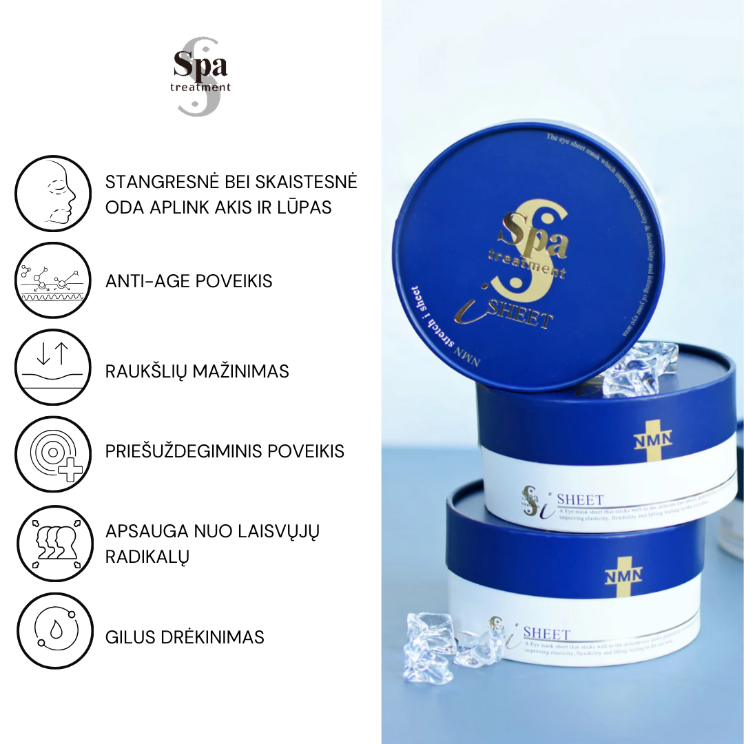 Spa Treatment NMN Strech eye Sheet naujos kartos jauninančios paakių kaukės, 2 vnt., 4 ml Spa Treatment