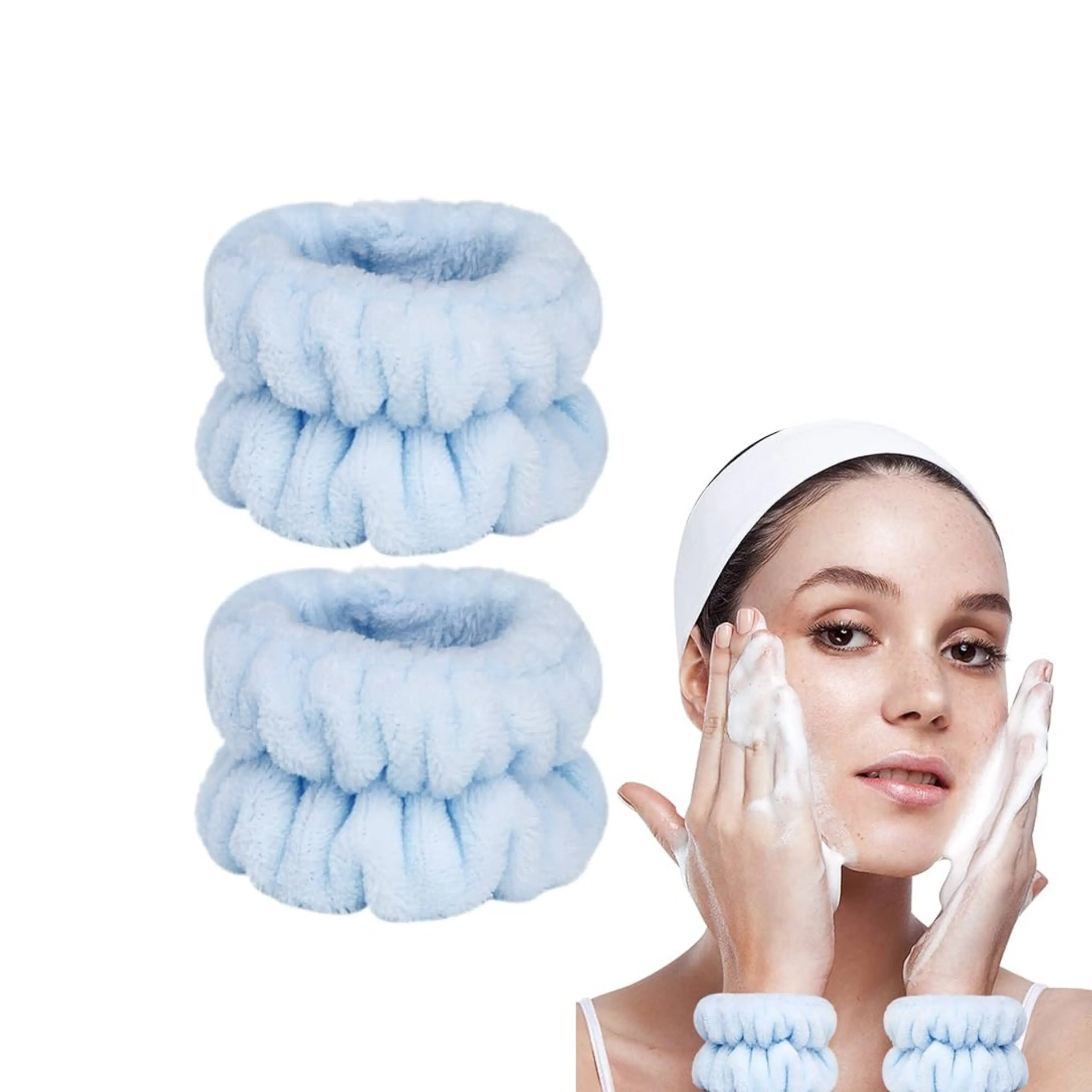 Fluffy Water-absorbing Banddage. Riešo juostelės veido prausimui Beza home