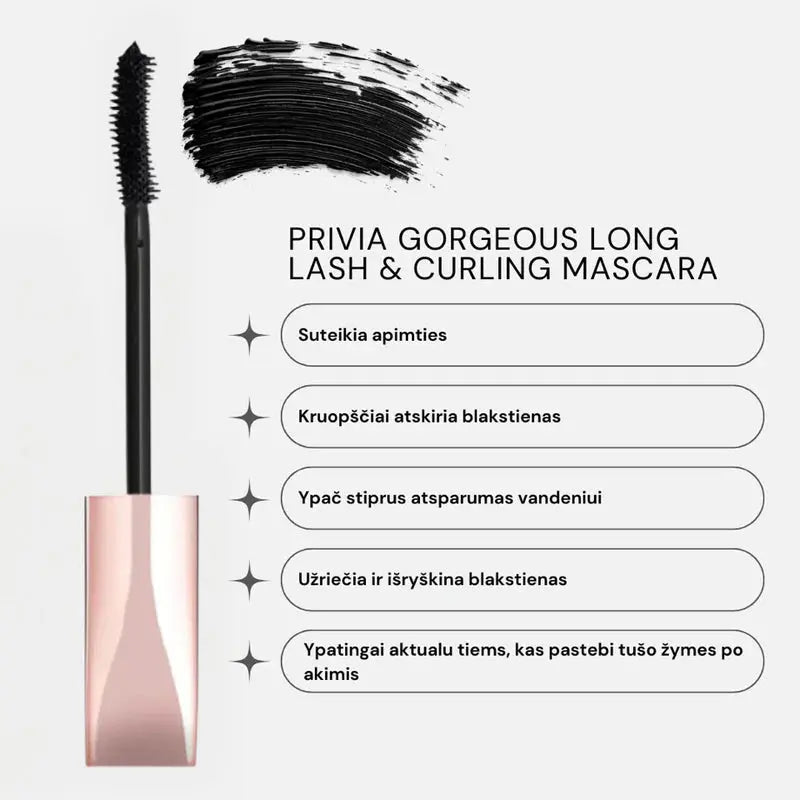 PRIVIA blakstienų tušų rinkinys, 3 vnt. Pakuotėje PRIVIA