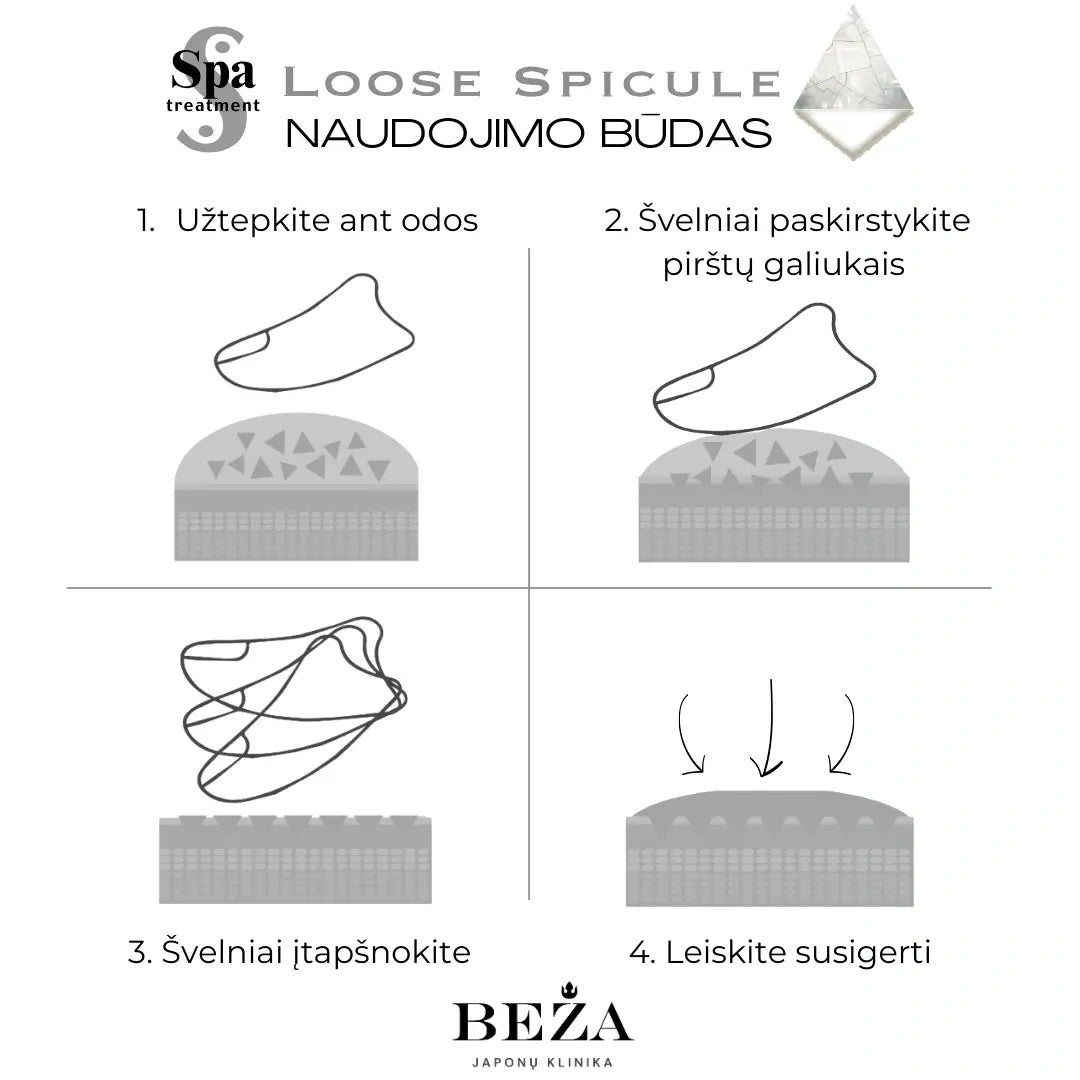 Spa procedūra ar birstošu Spicule. Hidrolizēta hialuronskābe, iedarbība līdzvērtīga hialuronskābes injekcijām, 2,3 g