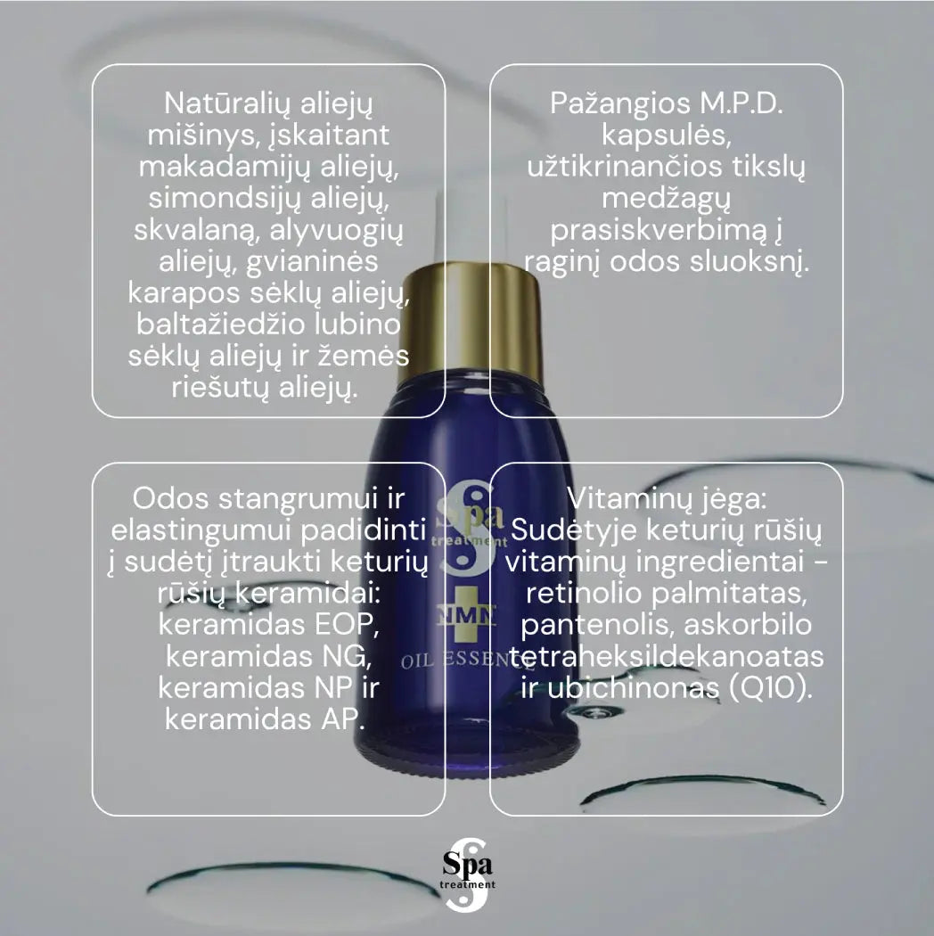 Spa Treatment Oil Essence. NMN keramidų esencija, 30 ml Spa Treatment