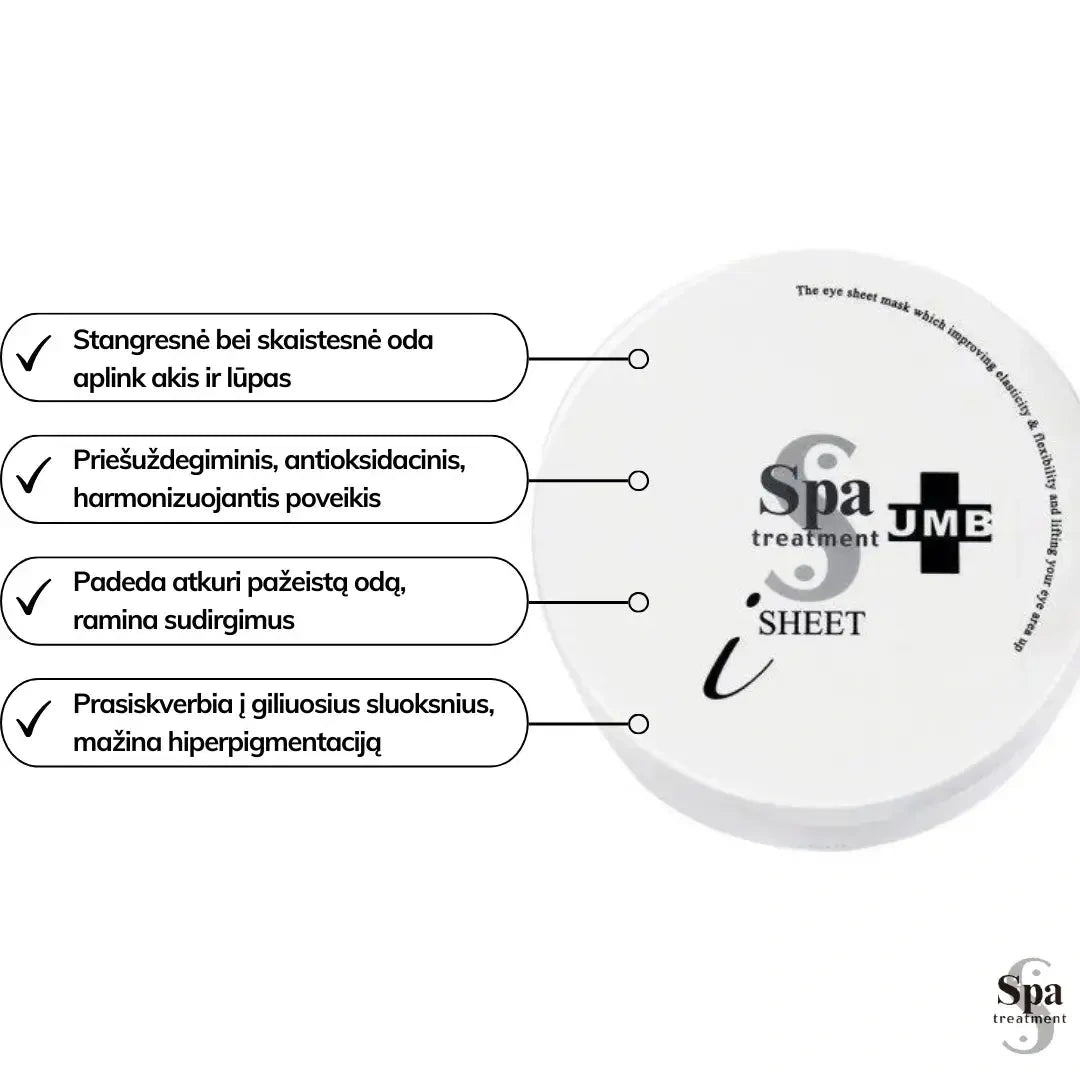 Spa procedūru acu maskas UMB Stretch Eye Sheet, 60 gab.