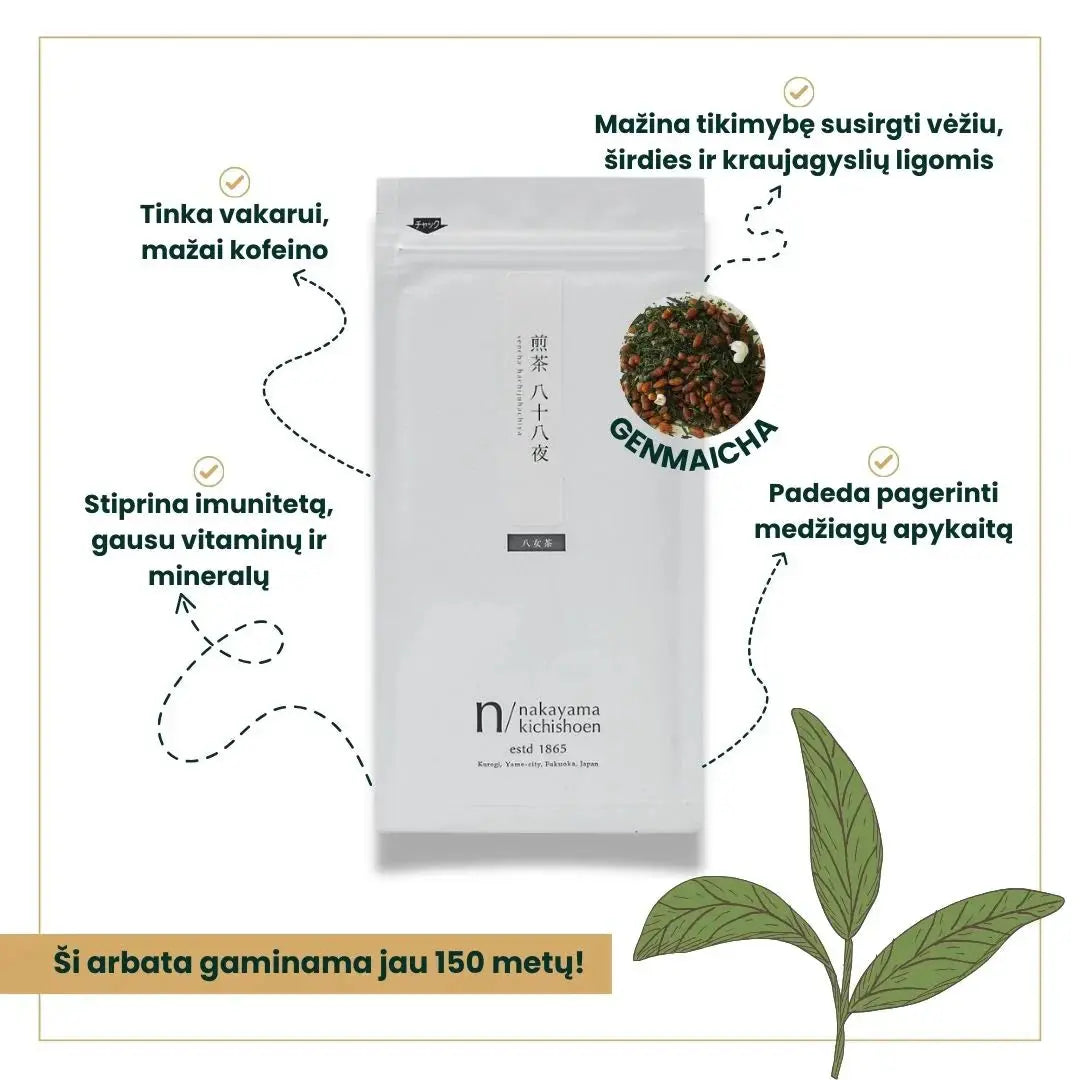 Žalioji arbata Genmaicha. Geresnei medžiagų apykaitai ir lengvumui Arbata