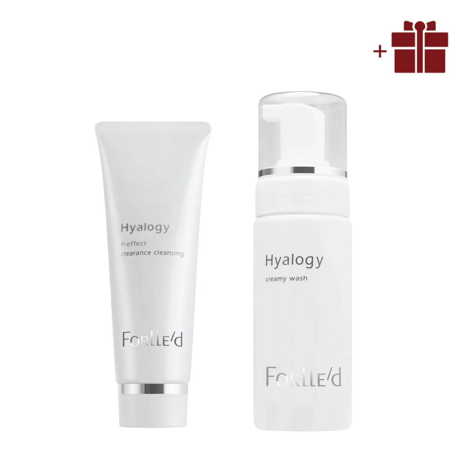 Hyalogy P-effect Clearance Cleansing ir Hyalogy creamy wash dviejų etapų prausiklių rinkinys + DOVANA Forlle&