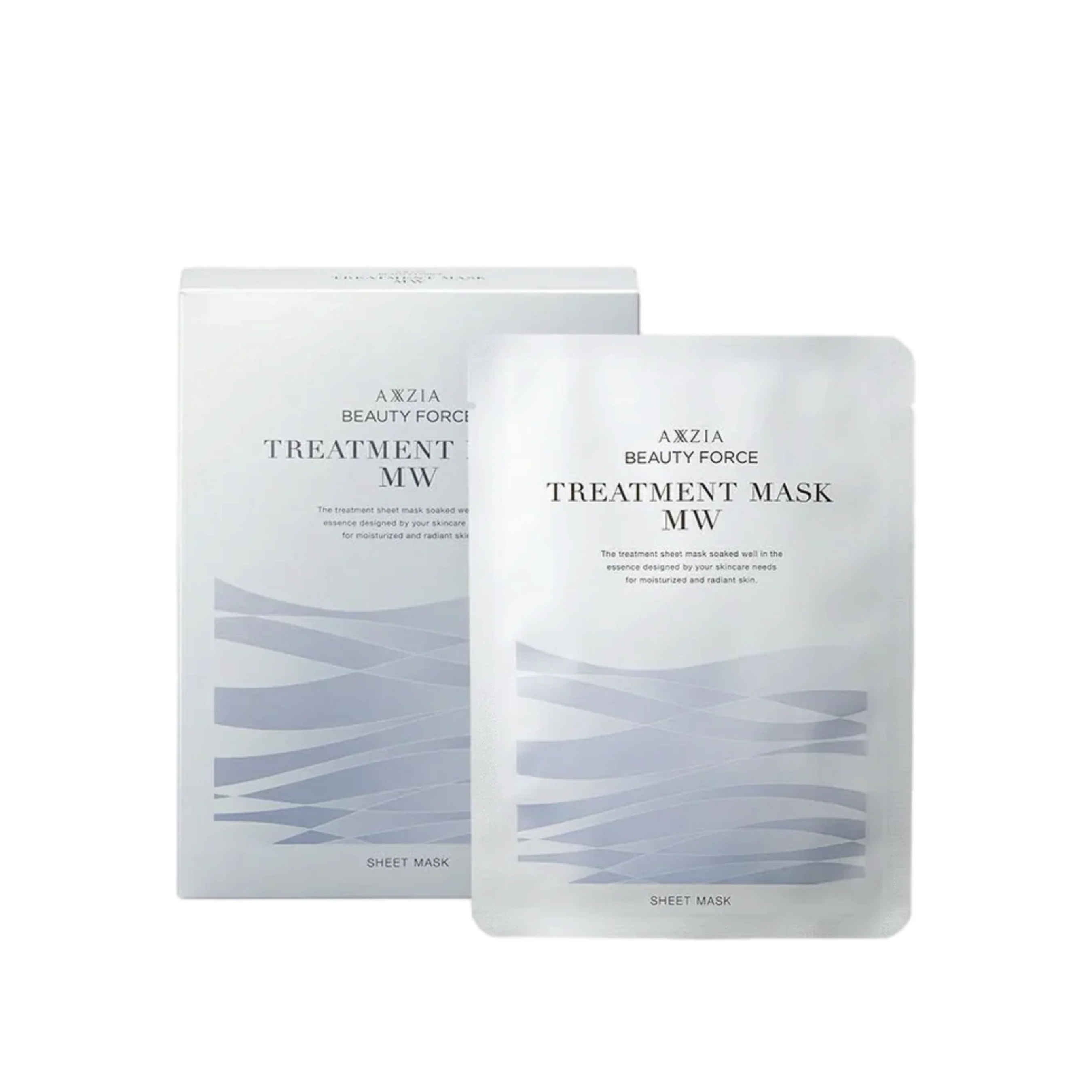 AXXZIA Beauty Force Treatment Mask MW – Japanese Hydrating Sheet Mask with Hyaluronic Acid, Marine Extracts, Collagen and Peptides