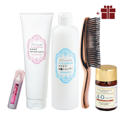 Placental Hair Longevity. Placentinė plaukų atstatymo programa su fermentuotais antioksidantais  + DOVANA YUKOBI