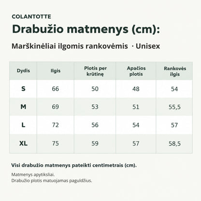COLANTOTTE Sleep &amp; Recovery Wear - Unisex marškinėliai ilgomis rankovėmis miegui