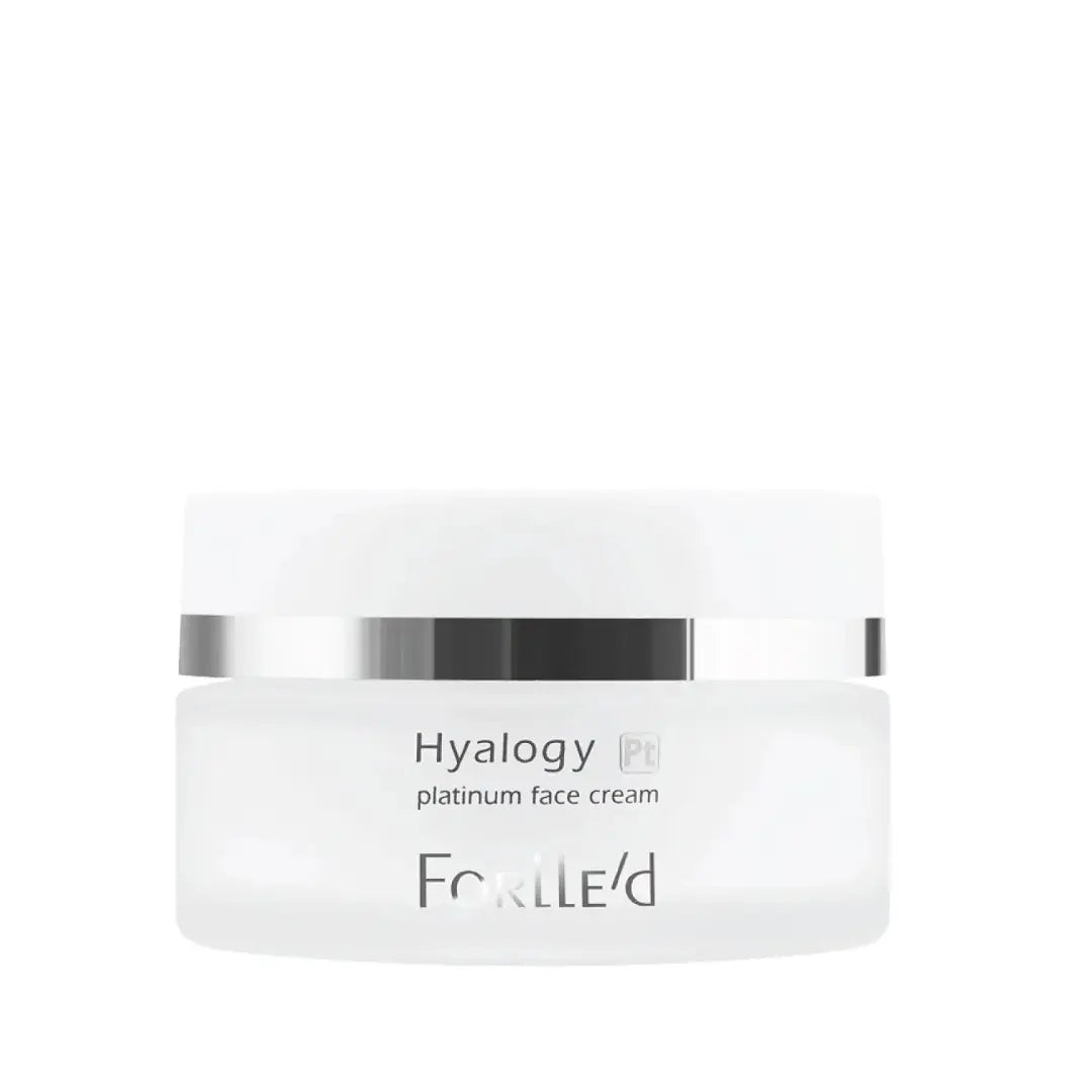 Hyalogy Platinum Face Cream. Prabangus jauninantis ir švytėjimą suteikiantis kremas su jonizuota platina Forlle&