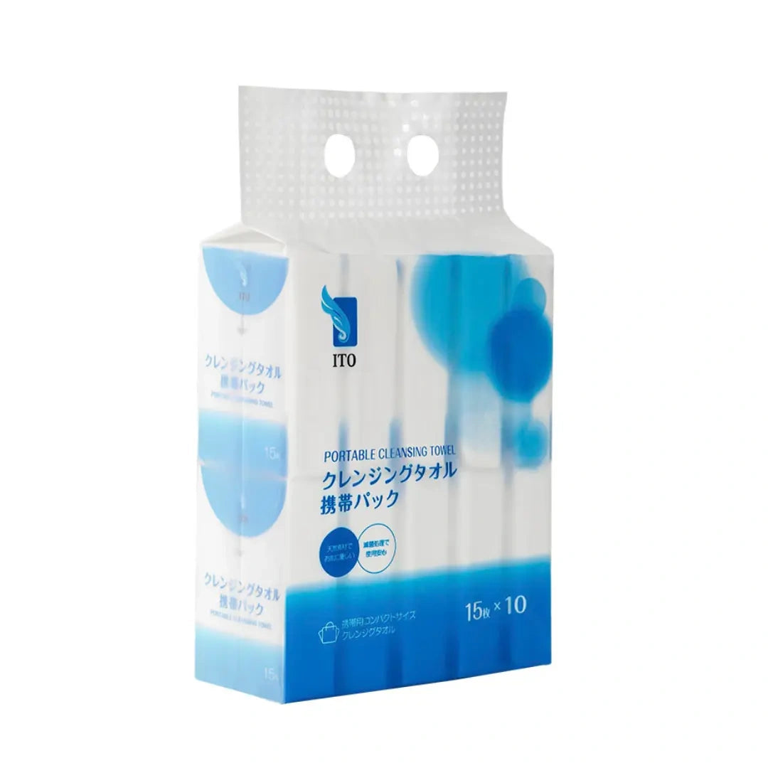 ITO Cleansing Towel. Kompaktiški vienkartiniai rankšluosčiai kasdienai, 10 vnt. x 15