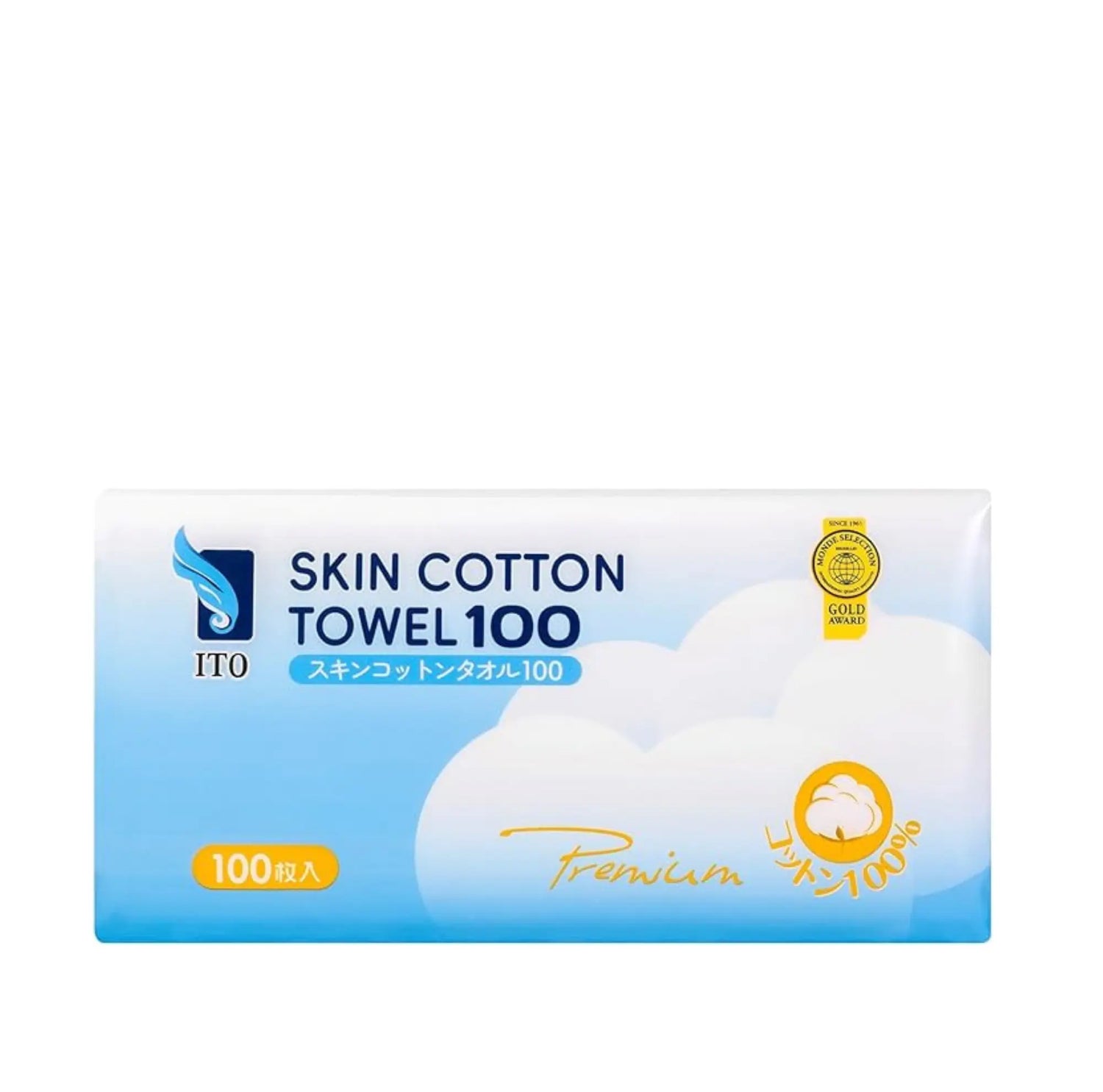 ITO Skin Cotton Towel. Itin švelnūs, vienkartiniai 100% medvilnės rankšluosčiai veidui ir kūnui, 100 vnt Beza home