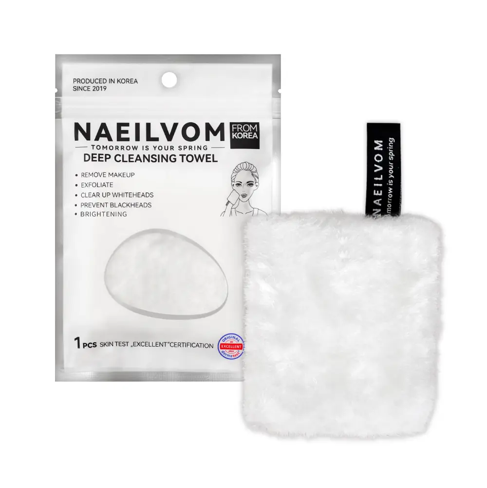 NAEILVOM deep cleansing towel. Mikropluošto padelis-šluostė odos ir makiažo valymui Beza home