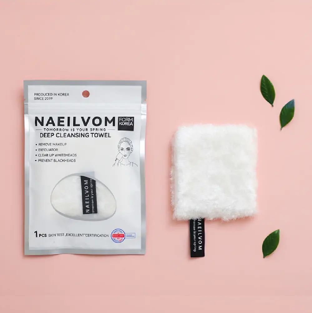 NAEILVOM deep cleansing towel. Mikropluošto padelis-šluostė odos ir makiažo valymui Beza home