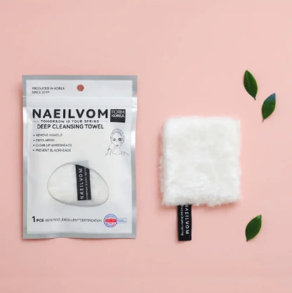 NAEILVOM deep cleansing towel. Mikropluošto padelis-šluostė odos ir makiažo valymui