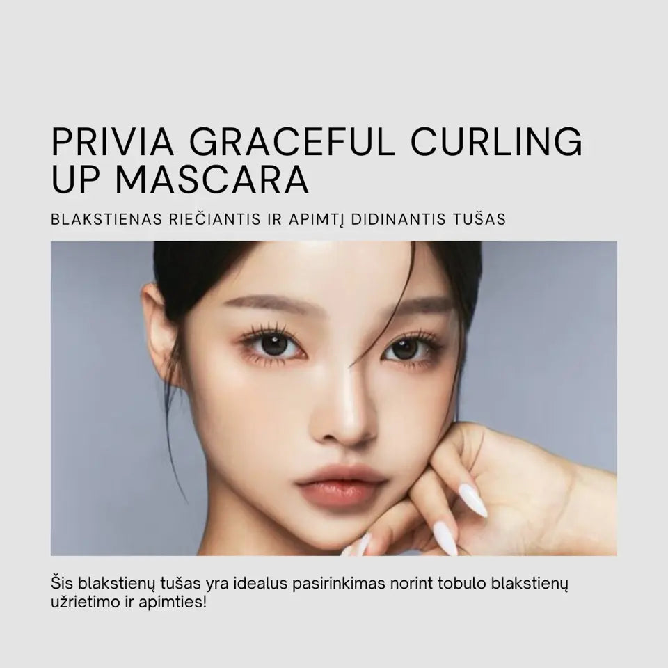 PRIVIA Graceful Curling Up. Blakstienas riečiantis ir apimtį didinantis tušas PRIVIA