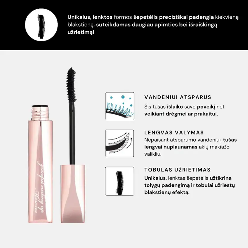 PRIVIA blakstienų tušų rinkinys, 3 vnt. Pakuotėje PRIVIA