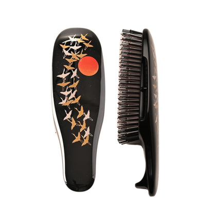 S-Heart-S Scalp Brush Makie Hairbrush with a Hand-Painted Back