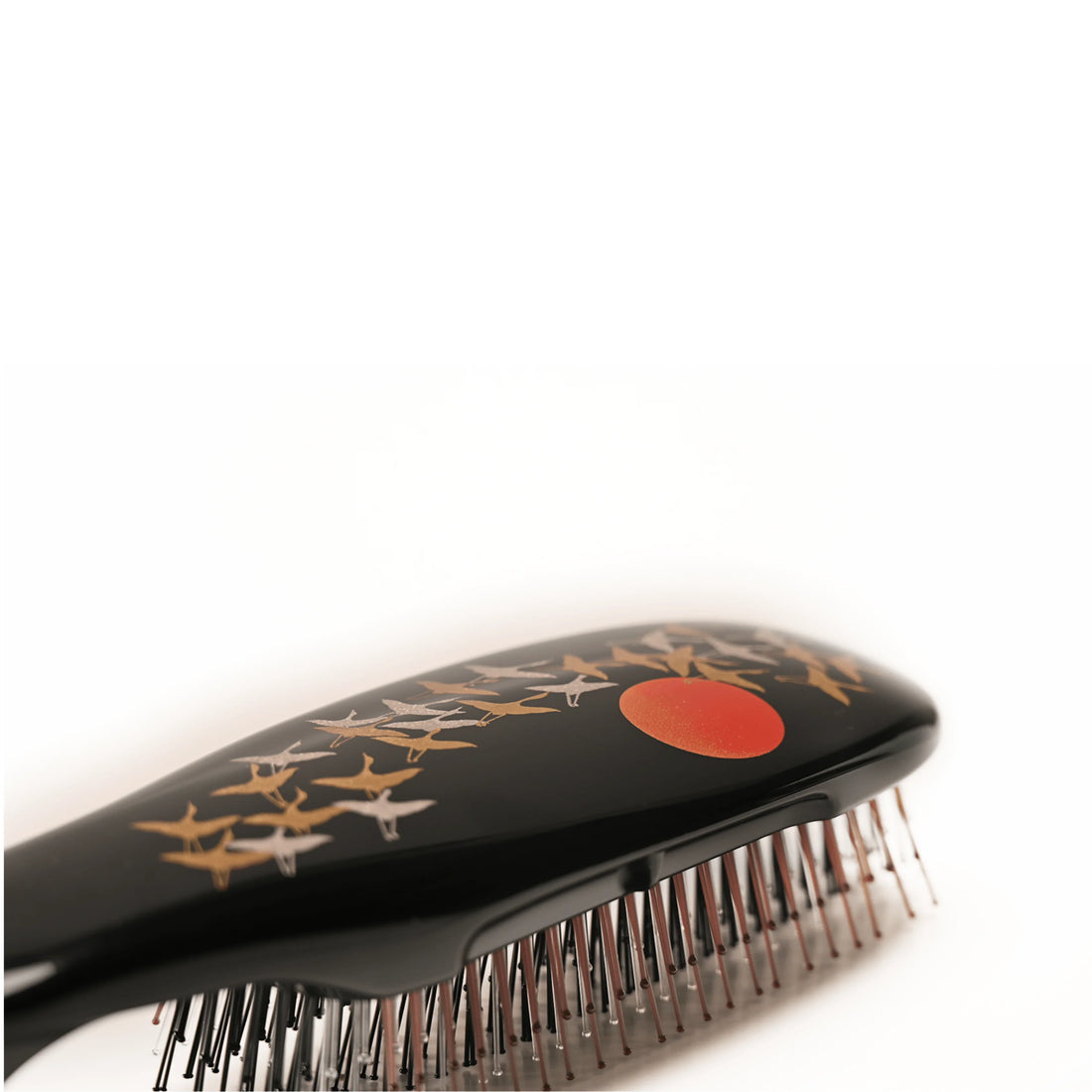 S-Heart-S Scalp Brush Makie Hairbrush with a Hand-Painted Back