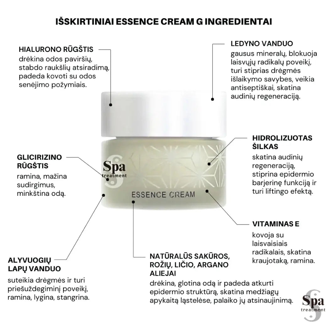 SPA Treatment Japanese Silk Essence Cream G. Japoniškas regeneruojantis kremas su šilku, 30 g Spa Treatment
