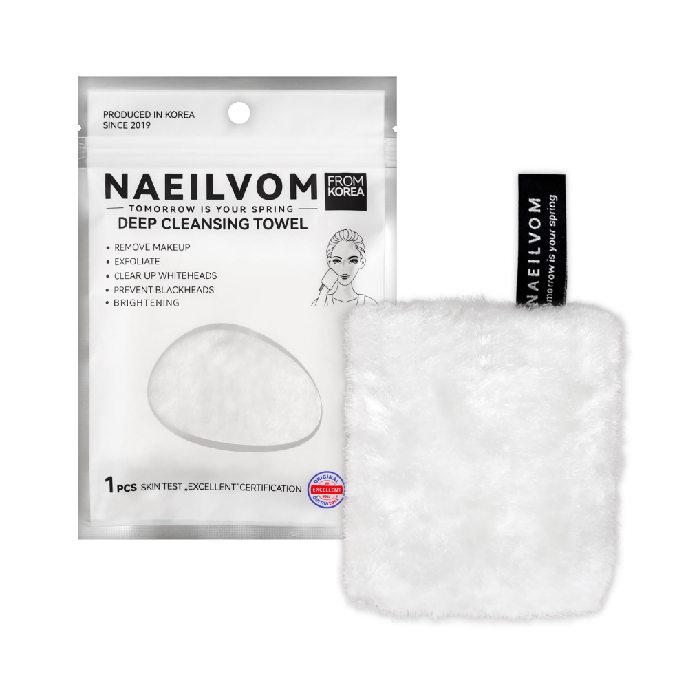 NAEILVOM deep cleansing tower. Mikropluošto padelis-šluostė odos ir makiažo valymui