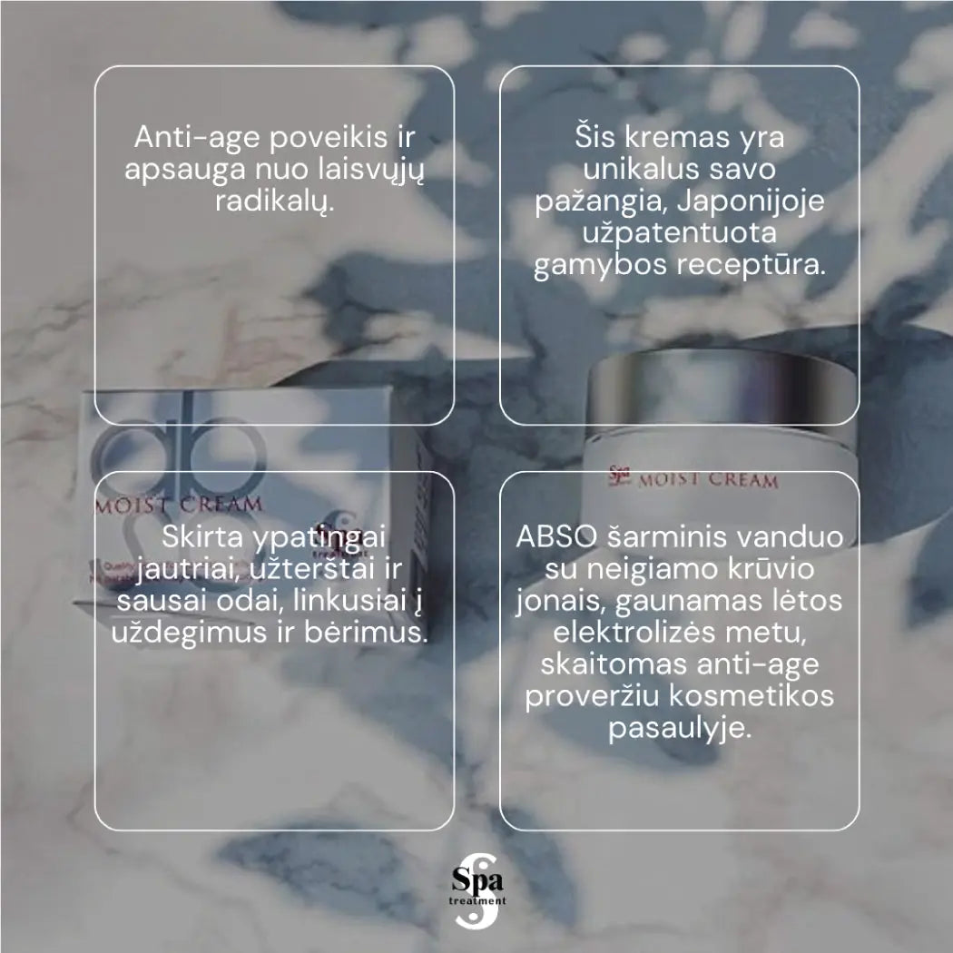 Spa Treatment ABSO Moist Cream. Drėkinamasis veido kremas, 30 ml Spa Treatment