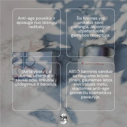 Spa Treatment ABSO Moist Cream. Drėkinamasis veido kremas, 30 ml Spa Treatment