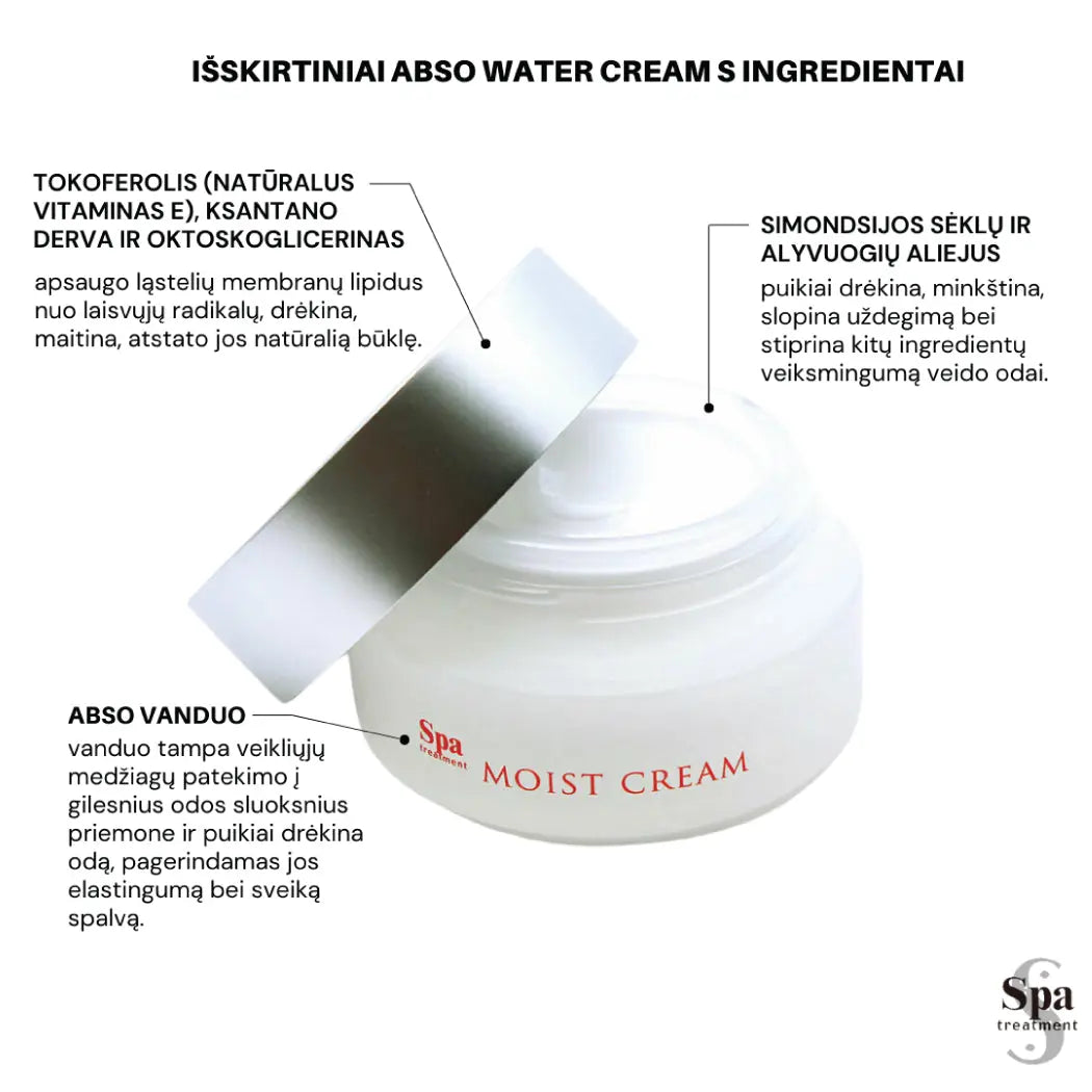 Spa Treatment ABSO Moist Cream. Drėkinamasis veido kremas, 30 ml Spa Treatment
