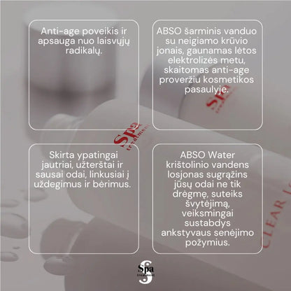 Spa Treatment ABSO Water Clear Lotion. Krištolinio vandens drėkinantis losjonas, 100 ml Spa Treatment