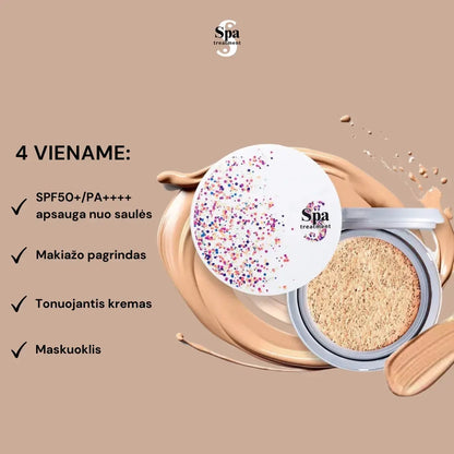 Spa Treatment Glow Cushion Foundation Set with SPF50, PA++++, + GIFT