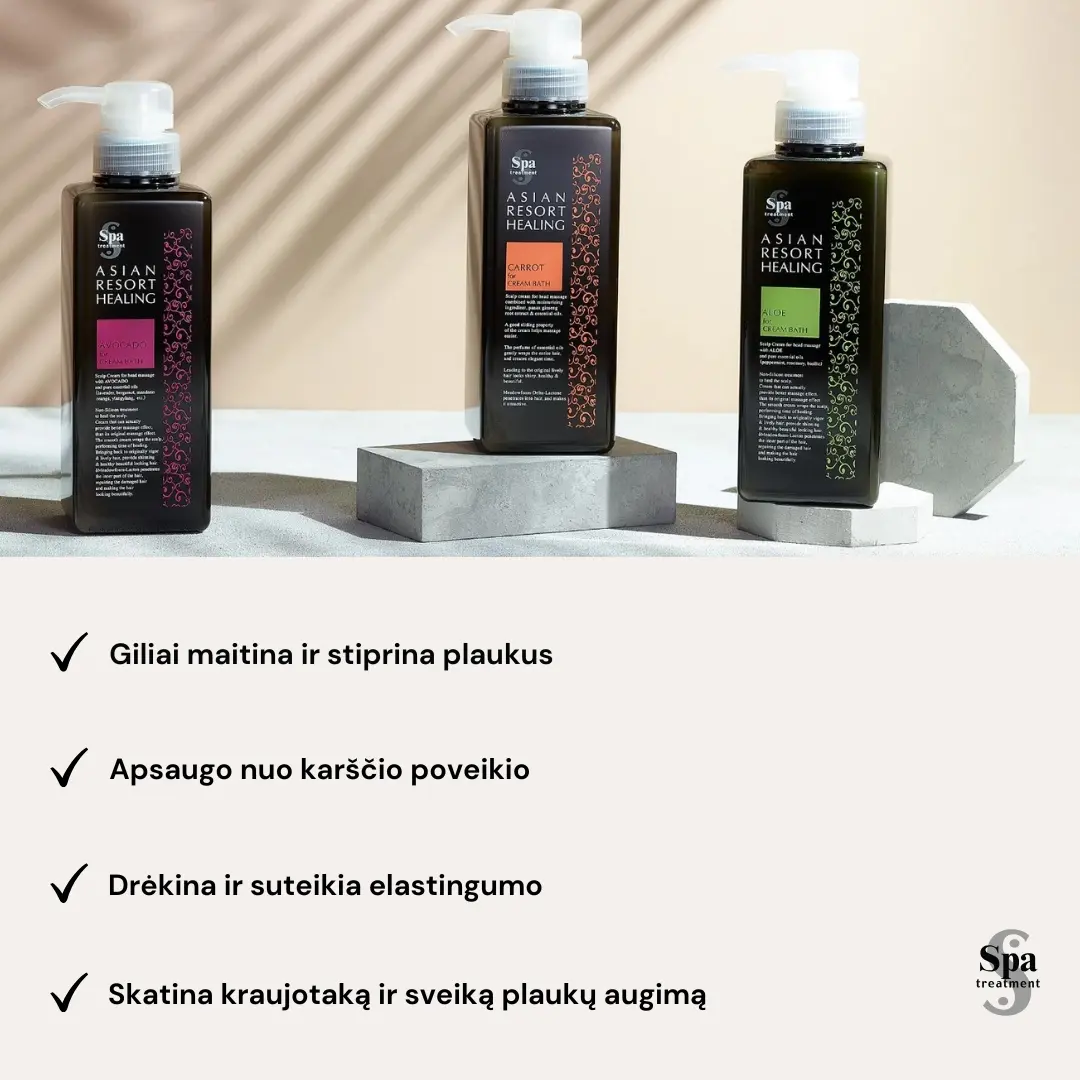 Spa Treatment Hair Cream – Carrot kremas galvos odai ir plaukams. Maitina ir stiprina, 400 ml Spa Treatment