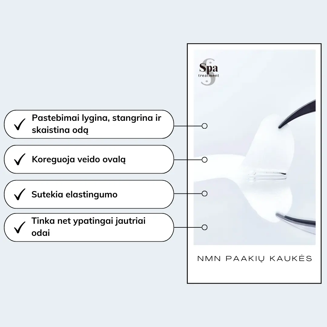 Spa Treatment NMN Strech eye Sheet naujos kartos jauninančios paakių kaukės, 2 vnt., 4 ml Spa Treatment