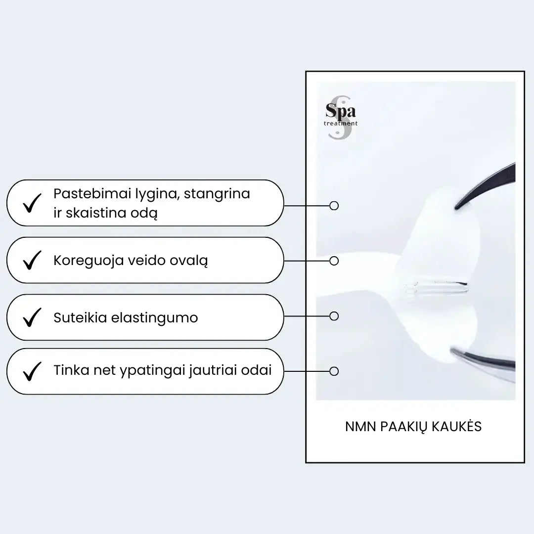 Spa Treatment NMN Stretch eye Sheet naujos kartos jauninančios paakių kaukės, 60vnt. Spa Treatment