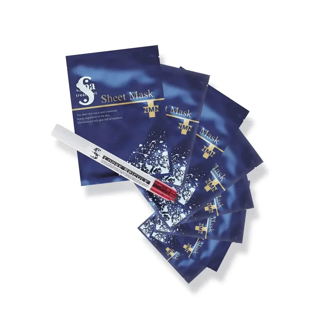 Spa Treatment Set: NMN Sheet Masks and Loose Spicule with Hyaluronic Acid