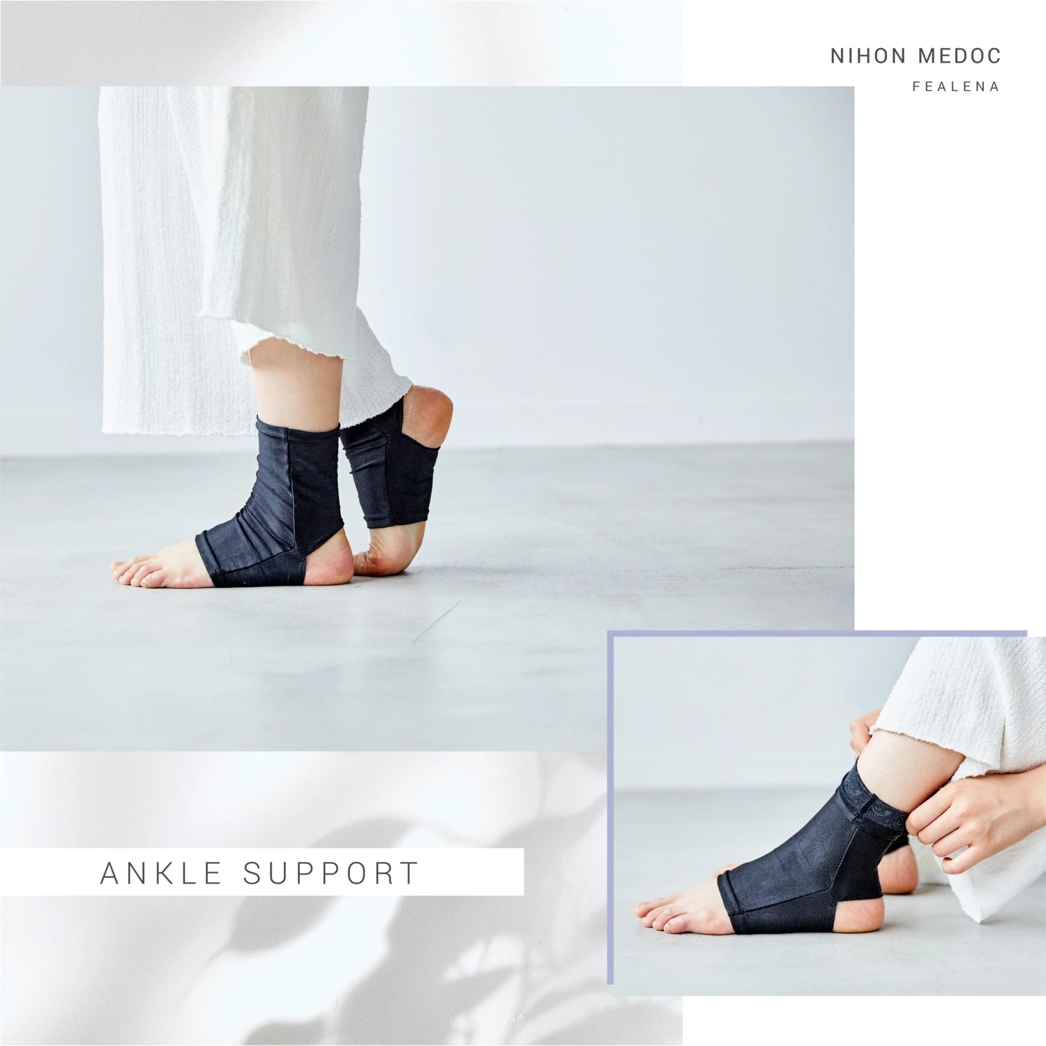 FEALENA Ankle Support. Japoniškos kojinaitės, padengtos jonizuotais mineralais