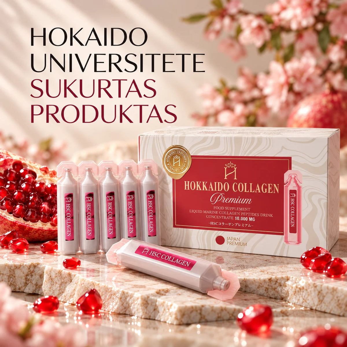 Hokkaido Collagen Premium rinkinys (METŲ KURSAS, 4 vnt.)
