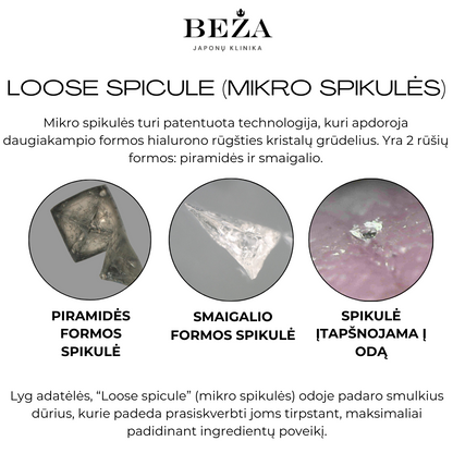 Loose Spicular- unikali japoniška hialurono forma 2,3 g  ir NMN veido kaukių komplektas  N8 Wave Corporation Co., Ltd.
